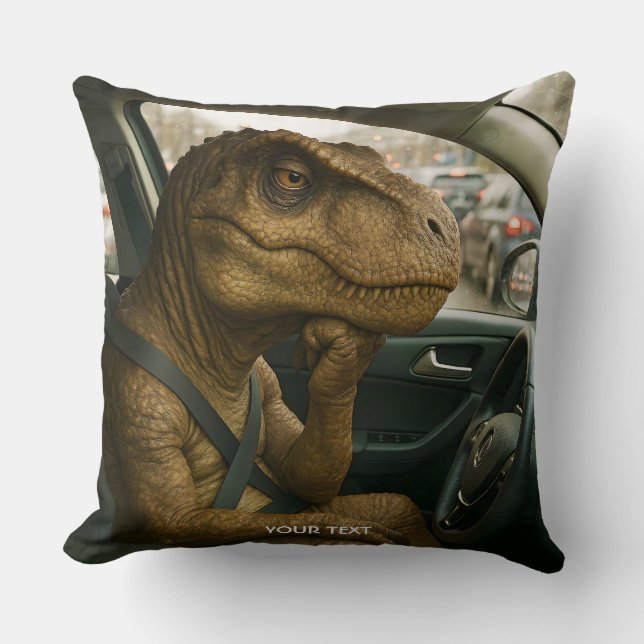 Fantasy Cute  Dinosaur Driving Car Cushion (Front)