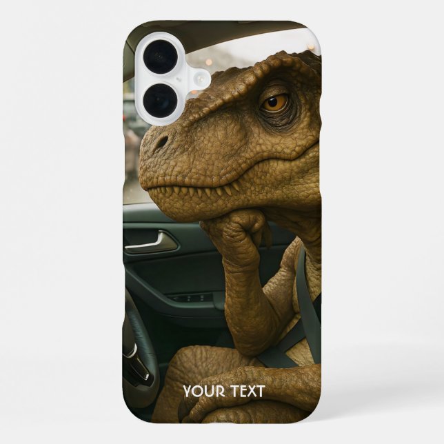 Fantasy Cute  Dinosaur Driving Car iPhone Case (Back)
