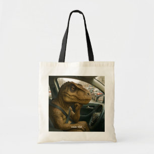 Fantasy Cute Dinosaur Driving Car Tote Bag