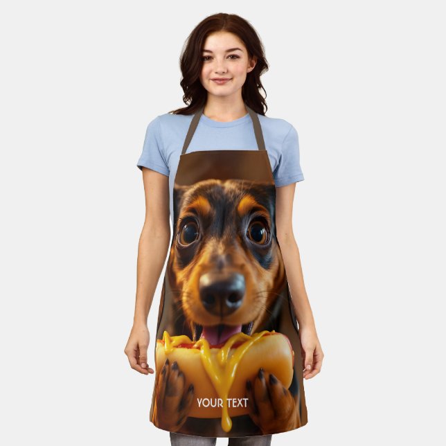 Fantasy Cute Dog Hot Dog Apron (Worn)