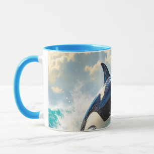 Fantasy Cute Dolphin Sea Clouds Mug