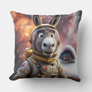 Fantasy Cute Donkey Astronaut Space Cushion