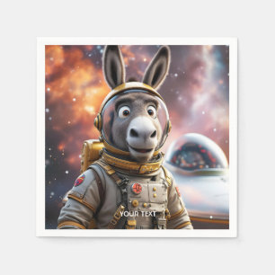 Fantasy Cute Donkey Astronaut Space Napkin