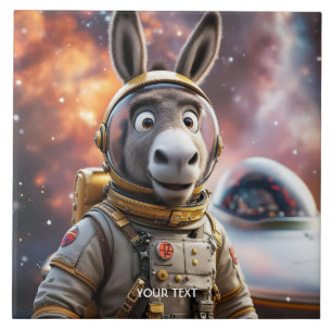 Fantasy Cute Donkey Astronaut Space Tile