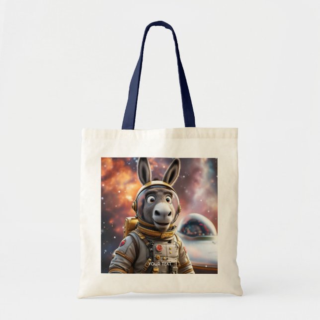 Fantasy Cute Donkey Astronaut Space Tote Bag (Front)