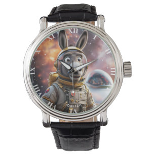 Fantasy Cute Donkey Astronaut Space Watch