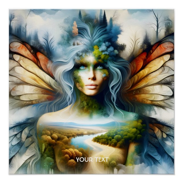 Fantasy Cute Double Exposition Forest Poster (Front)