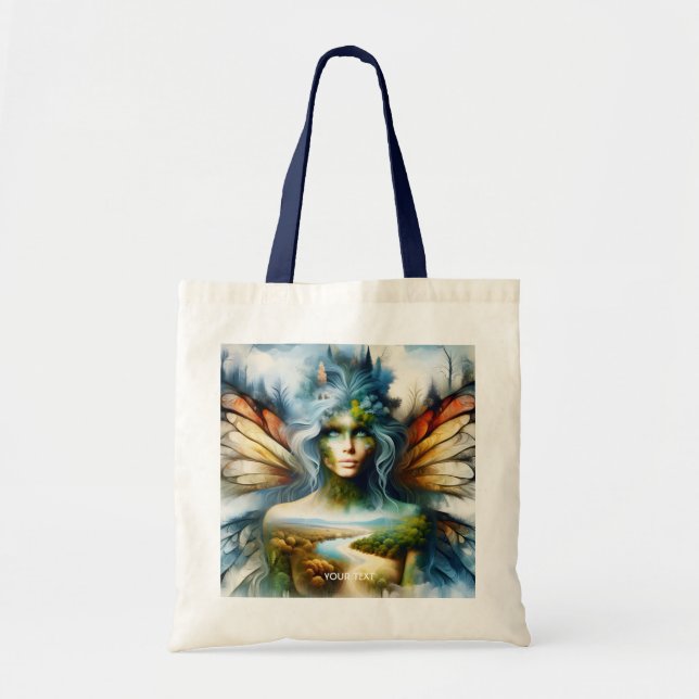 Fantasy Cute Double Exposition Forest Tote Bag (Front)
