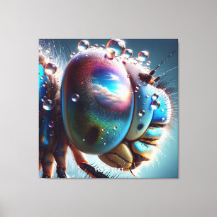 Fantasy Cute Dragonfly Macro Photo Canvas Print