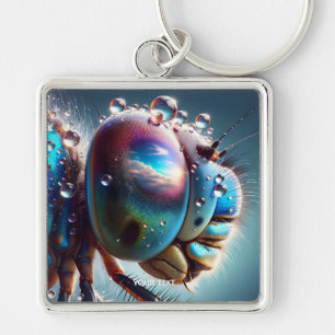 Fantasy Cute Dragonfly Macro Photo Key Ring
