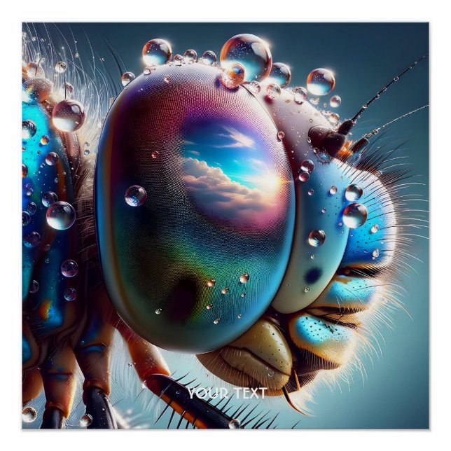 Fantasy Cute Dragonfly Macro Photo Poster (Front)
