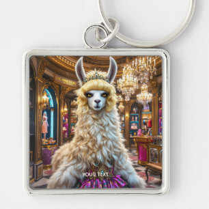 Fantasy Cute Drama Llama Queen Key Ring