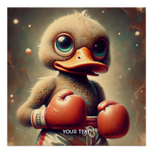 Fantasy Cute Duck Boxing Gloves Poster