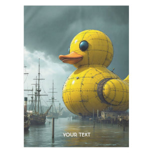 Fantasy Cute Duck War Ship Tablecloth