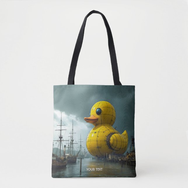 Fantasy Cute Duck War Ship Tote Bag (Front)
