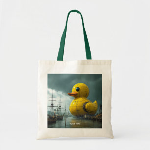 Fantasy Cute Duck War Ship Tote Bag
