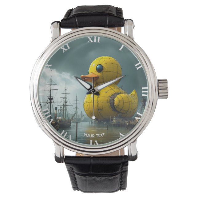Fantasy Cute Duck War Ship Watch (Front)