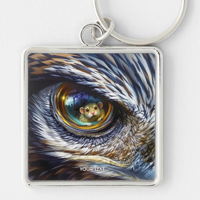 Fantasy Cute Eagle Eyes Mouse Key Ring (Front)