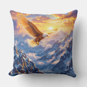 Fantasy Cute Eagle Mountains Sunrise Cushion
