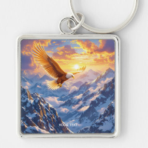 Fantasy Cute Eagle Mountains Sunrise Key Ring