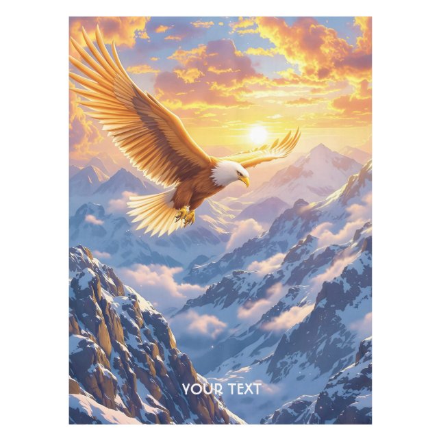 Fantasy Cute Eagle Mountains Sunrise Tablecloth (Front)