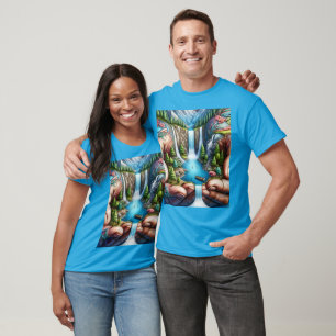 Fantasy Cute Earth Hands Waterfall T-Shirt
