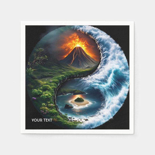 Fantasy Cute Earth Yin Yang Napkin (Front)