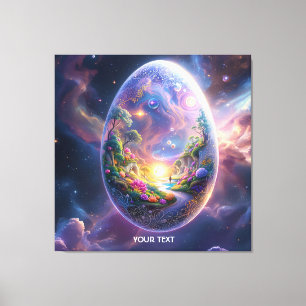 Fantasy Cute Egg Floating Space Canvas Print