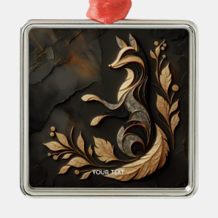 Fantasy Cute Elegant Fox Drawing Metal Tree Decoration