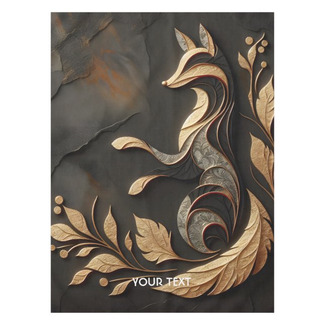 Fantasy Cute  Elegant Fox Drawing Tablecloth (Front)