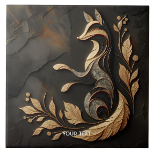 Fantasy Cute Elegant Fox Drawing Tile