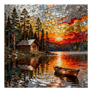 Fantasy Cute Embossed Metal Landscape Poster