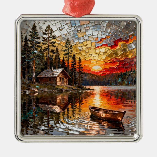 Fantasy Cute Embossed Metal Landscape Tree Decoration (Front)