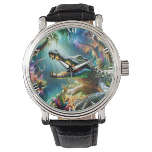 Fantasy Cute Enchanted Crocodile Jungle Watch