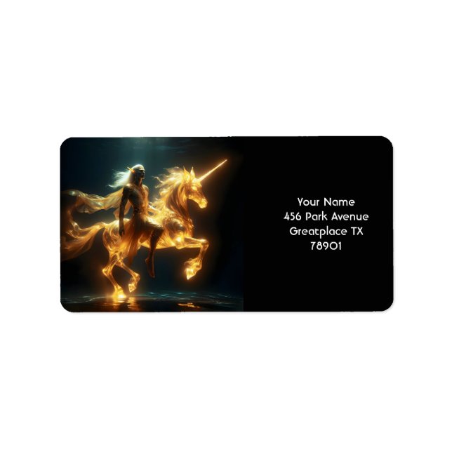 Fantasy Cute Ethereal Underwater Unicorn Label (Front)