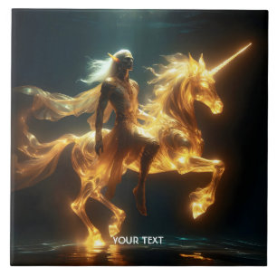 Fantasy Cute Ethereal Underwater Unicorn Tile