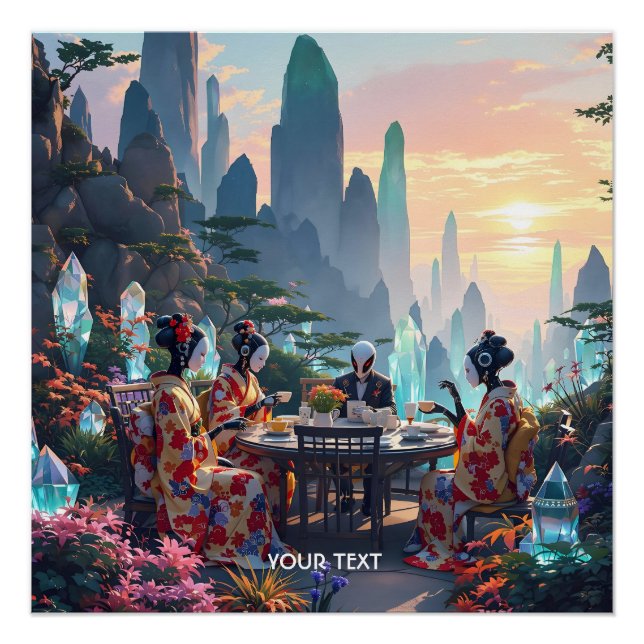 Fantasy Cute Exotic Planet Tea Poster (Front)