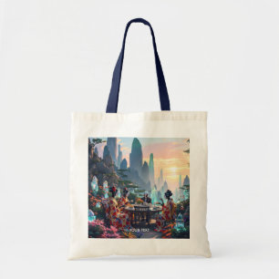 Fantasy Cute Exotic Planet Tea Tote Bag