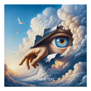 Fantasy Cute Eye Sky Clouds Poster
