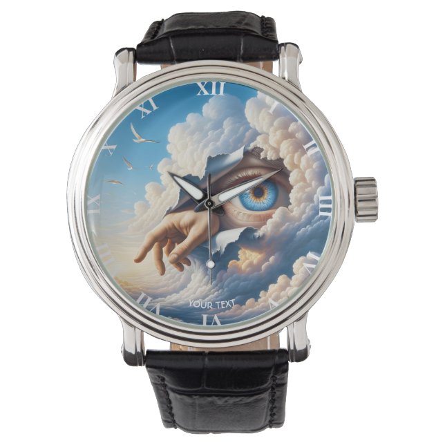 Fantasy Cute Eye Sky Clouds Watch (Front)
