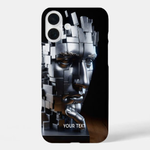 Fantasy Cute Face Metal Sculpture iPhone 16 Plus Case
