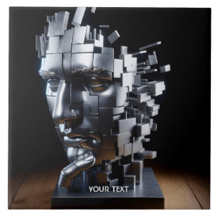 Fantasy Cute  Face Metal Sculpture Tile