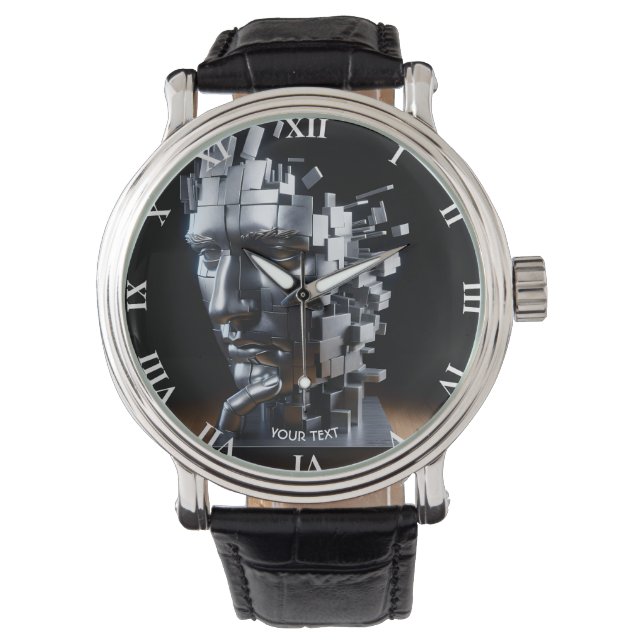 Fantasy Cute  Face Metal Sculpture Watch (Front)