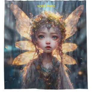 Fantasy Cute Fairy Rainy Forest Shower Curtain