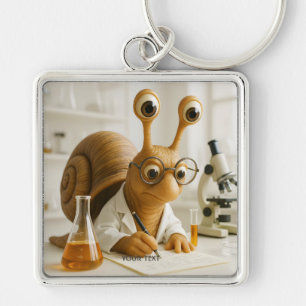 Fantasy Cute Famous Snail Scientist Key Ring