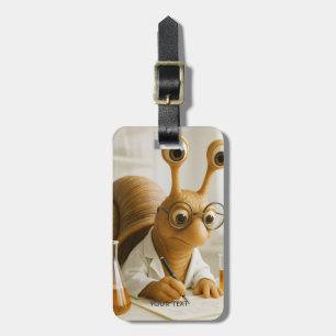 Fantasy Cute Famous Snail Scientist Luggage Tag