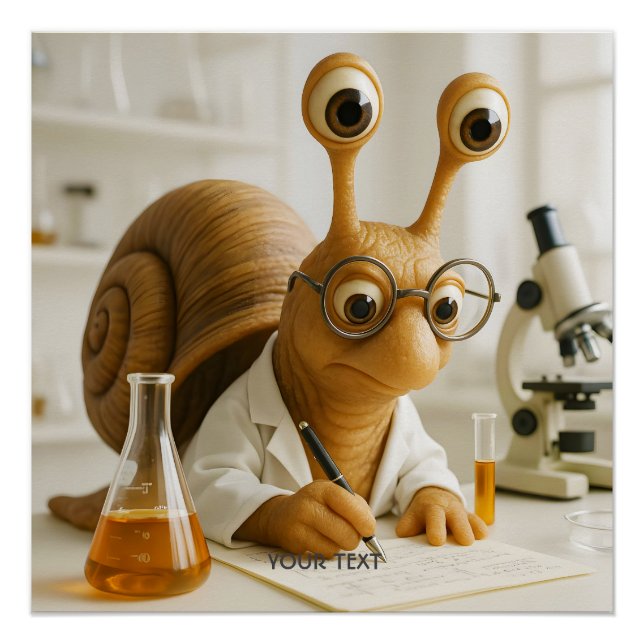 Fantasy Cute Famous Snail Scientist  Poster (Front)
