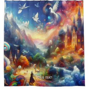 Fantasy Cute Fantastical Child Artwork Shower Curtain