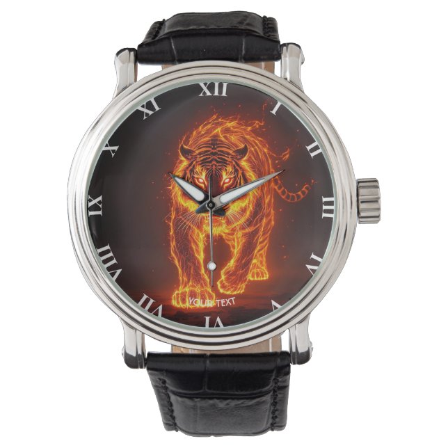 Fantasy Cute Fire Big Tiger  Watch (Front)