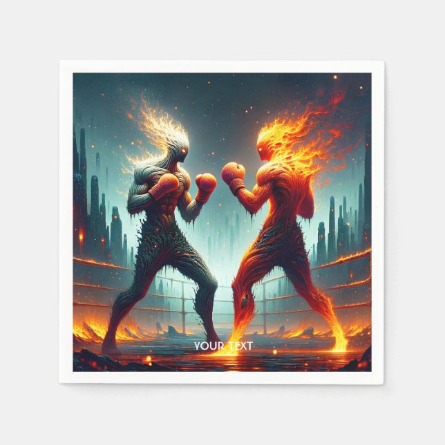 Fantasy Cute Fire Lava Boxers Napkin (Front)